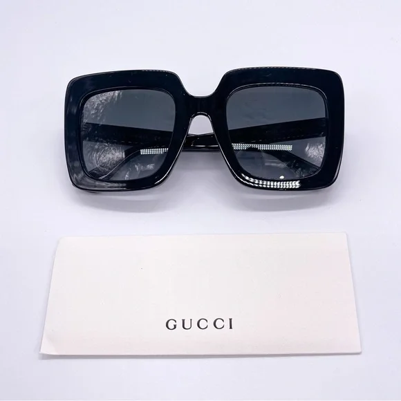 NEW GUCCI GG0328S 001 SQUARE WOMEN SUNGLASSES GUCCI NEW COLLECTION EYEWEAR - Picture 11 of 12